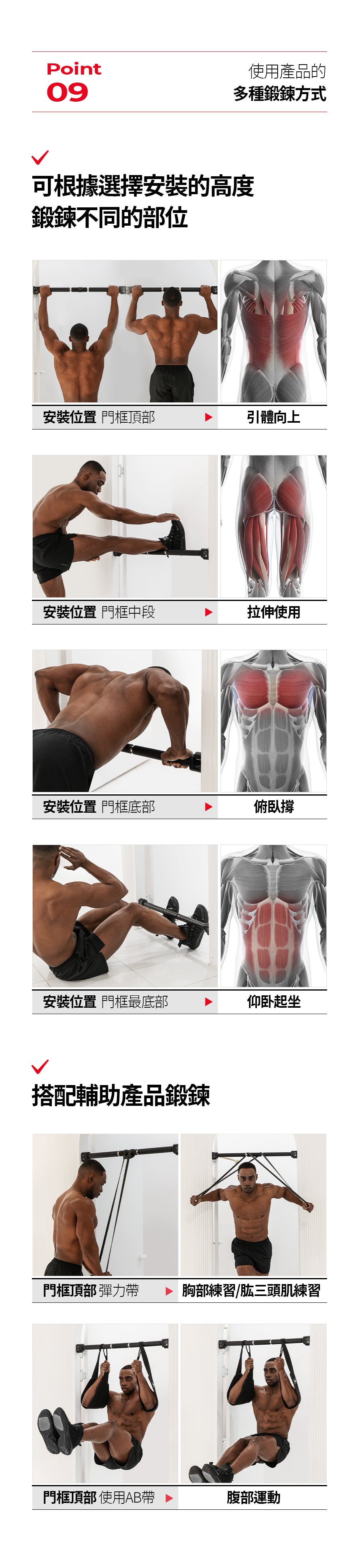 門框單槓,引體向上,韓國,超寬握距,自動擴展滑軌,健體運動,拉伸,俯臥撐,仰臥起坐,肱三頭肌,腹部運動